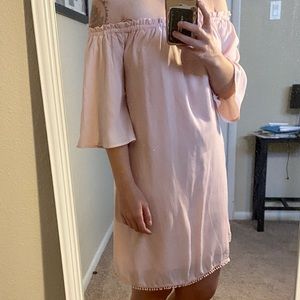 Off the shoulder - pale pink dress - size small